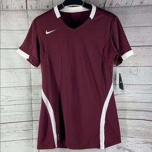 Nike Dri-fit Womens Maroon and White Performance T-shirt Size XS, M
